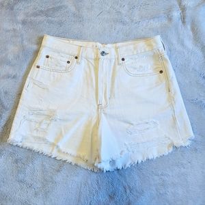 American Eagle white denim cutoff shorts